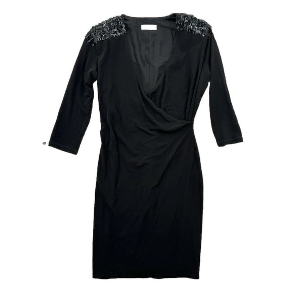 Calvin Klein Dresses & Skirts - Calvin Klein Dress Womens Size 2 Black 3/4 Sleeve Knee Sequin Embellished‎